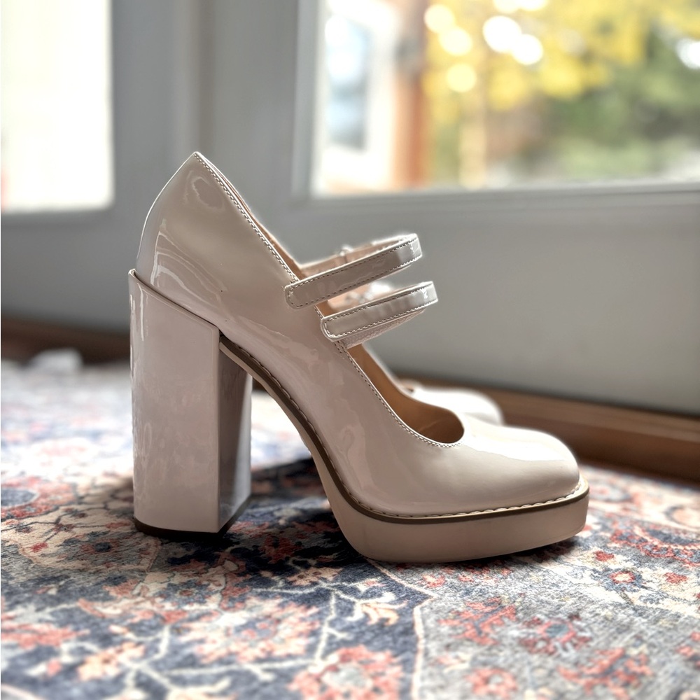 Steve Madden Twice Bone Mary Jane Platform Heels, Size 8